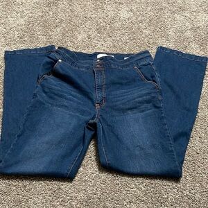 Anne Klein Jeans women's boot cut denim blue jeans size 12 double‎ button waist